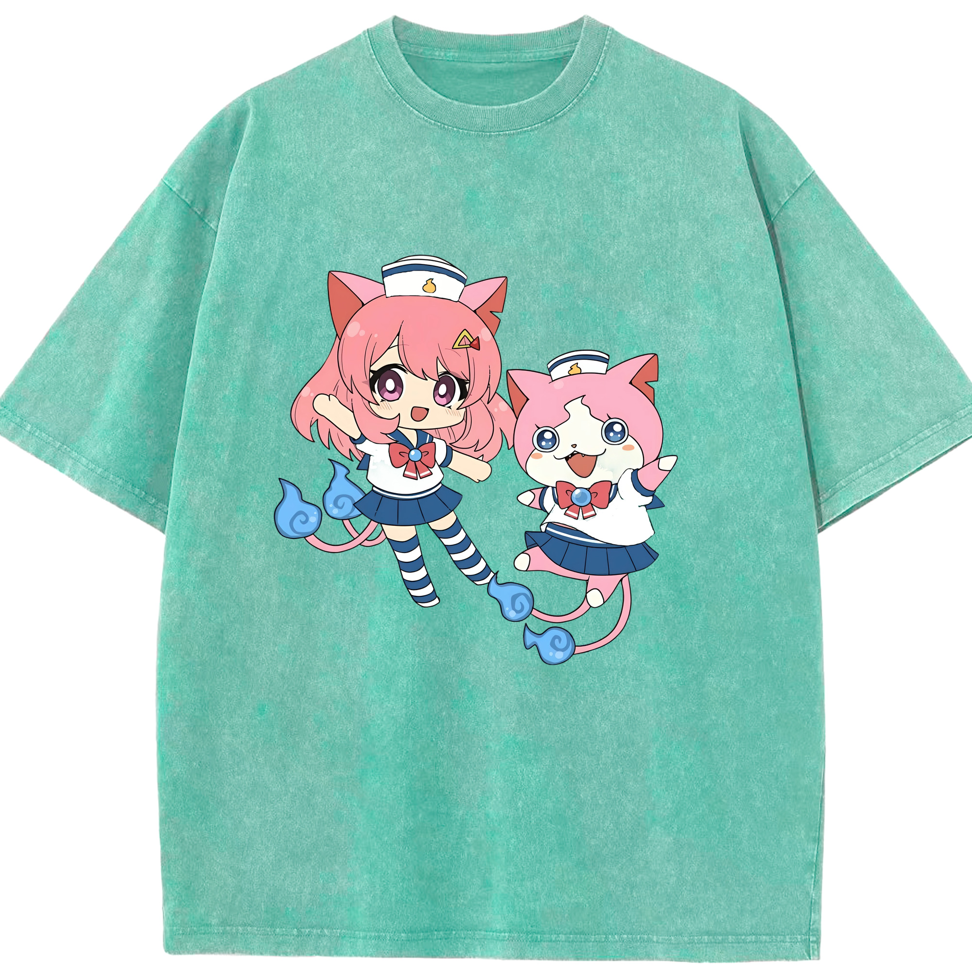 （画像用） 妖怪ウォッチ Yo-kai Watch 綿100% ヴィンテージ風 半袖Tシャツ（フロントプリント）